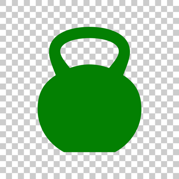 Fitness Dumbbell sign. Dark green icon on transparent background. - Vector, Image