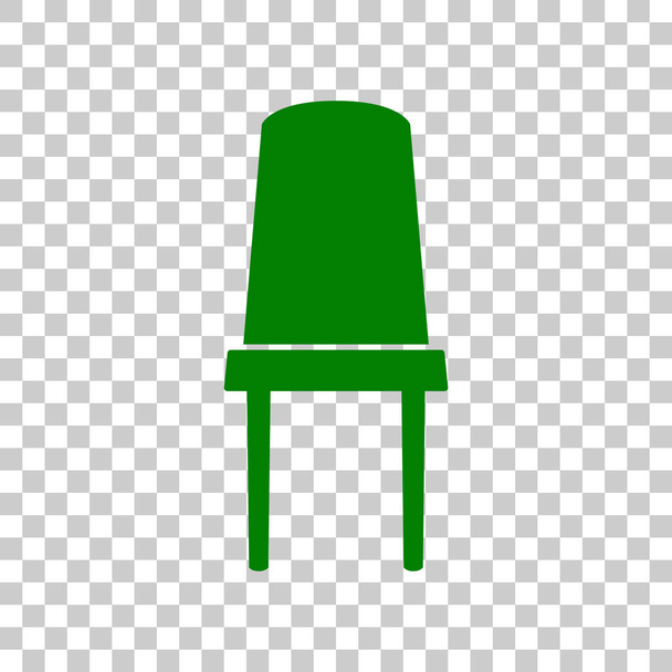 Biuro krzesło znak. Ciemno zielona ikona na przezroczystym tle. - Wektor, obraz