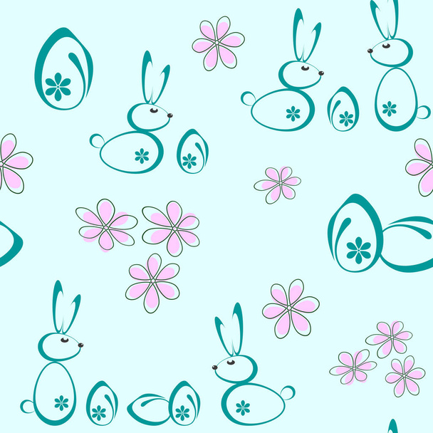 naadloze patroon met Pasen konijnen - Vector, afbeelding