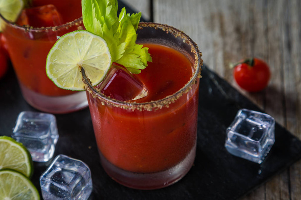 Bloody mary cocktail and ingredients - 写真・画像