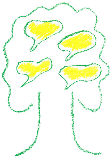Vihreä puu kupla puheita
 - Valokuva, kuva