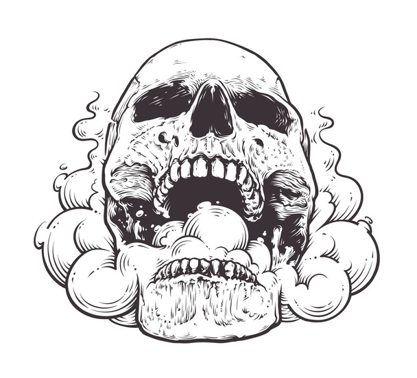 Курение черепа
 - Вектор,изображение