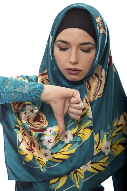Female Wearing Hijab Isolated on a White Background - Fotó, kép