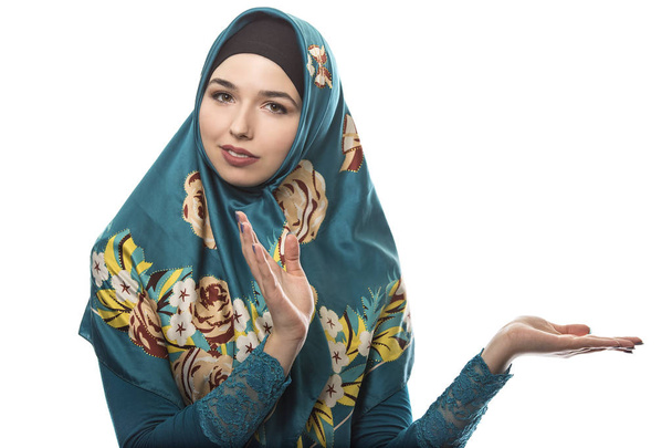 Female Wearing Hijab Isolated on a White Background - Fotó, kép