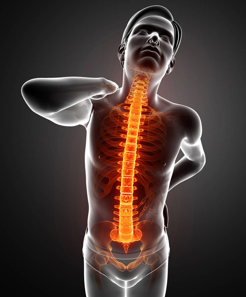 Hombre Sentir el dolor de espalda
 - Foto, Imagen