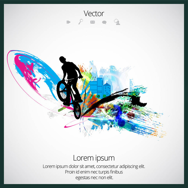 BMX ilustración de estilo libre
 - Vector, imagen