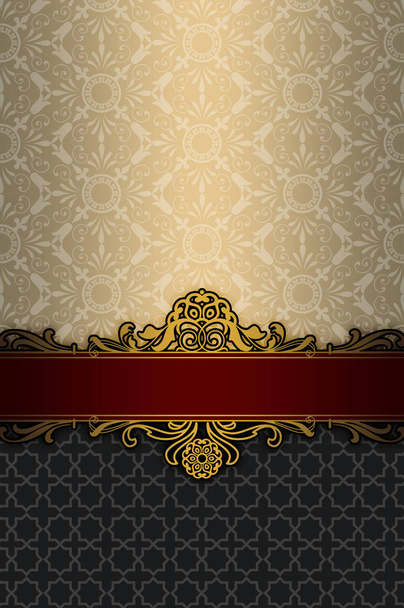 Luxury background with decorative border and patterns. - Фото, изображение