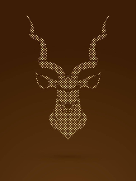 Kudu head front view  - Vektör, Görsel