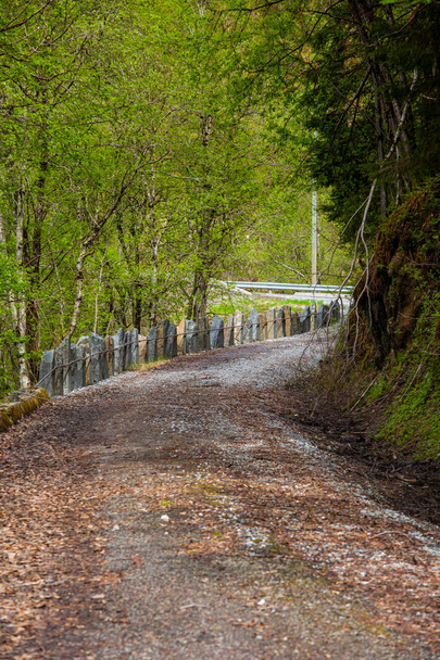 Estrada rural na costa oeste da Noruega
 - Foto, Imagem