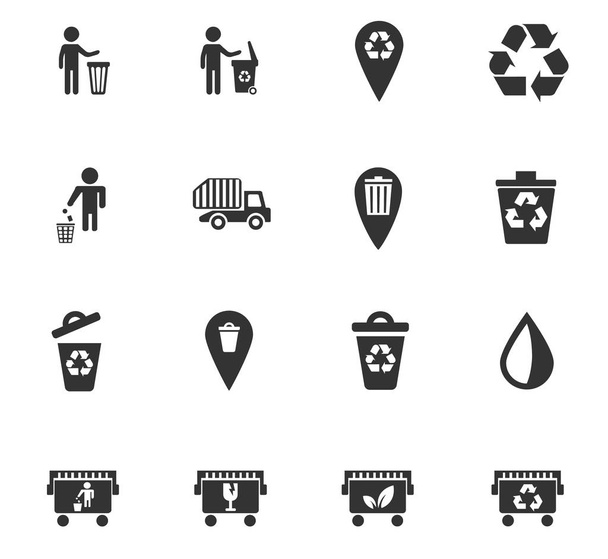 garbage icon set - Wektor, obraz
