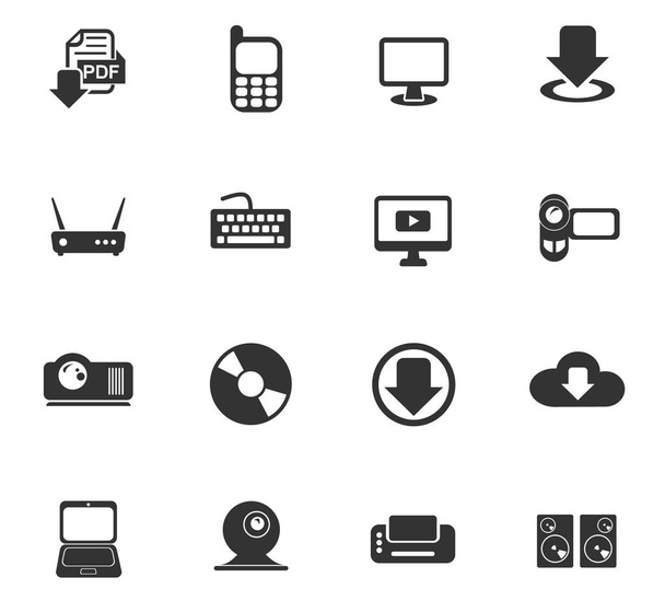 Computer-Icon gesetzt - Vektor, Bild