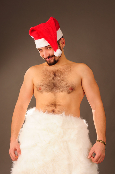 Man in Santa hat - Foto, Imagen
