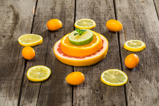 citrus fruits slices - Foto, Bild