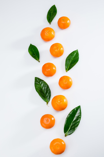 fresh tangerines and leaves - Photo, Image