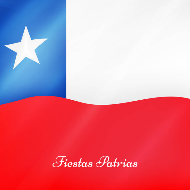 Illustration of Chile Flags for Fiestas Patrias celebrations - Vector, Image