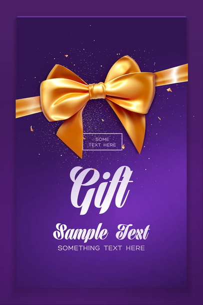 Festive greeting card or flyer with bow and ribbon - Vector, Image
