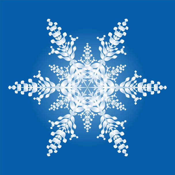 eine Schneeflocke auf blauem Hintergrund - Vektor, Bild