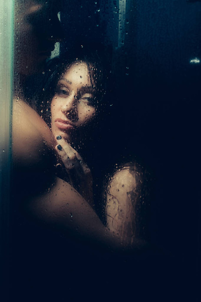 sexy couple in shower - 写真・画像