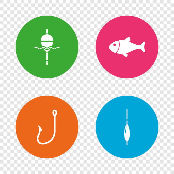 Fishing icons sign. - Vector, Image