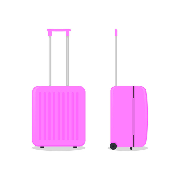 Διάνυσμα ροζ ταξιδιωτική τσάντα. Απομονωμένα σε λευκό. - Διάνυσμα, εικόνα