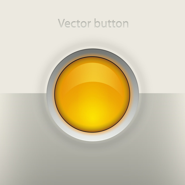 Button round yellow - Vetor, Imagem