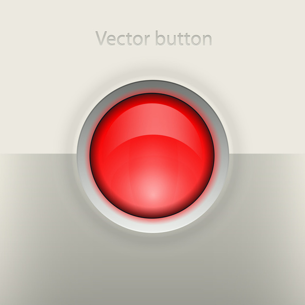 Button round red - Vector, afbeelding