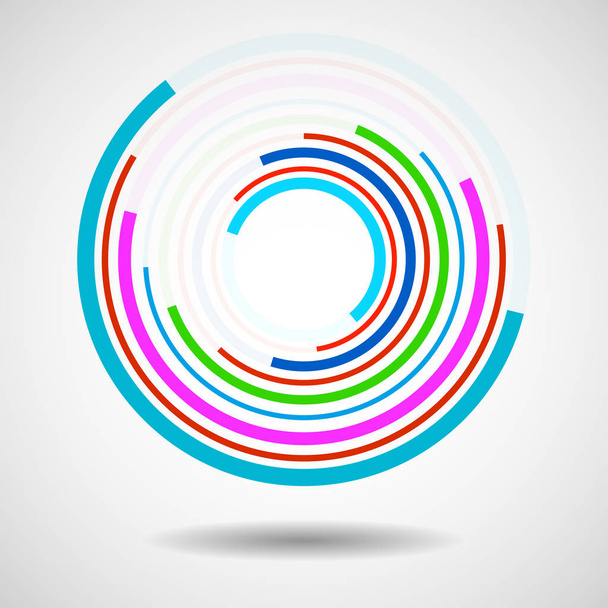Abstract technology circles, geometric logo, vector illustration - Vector, afbeelding