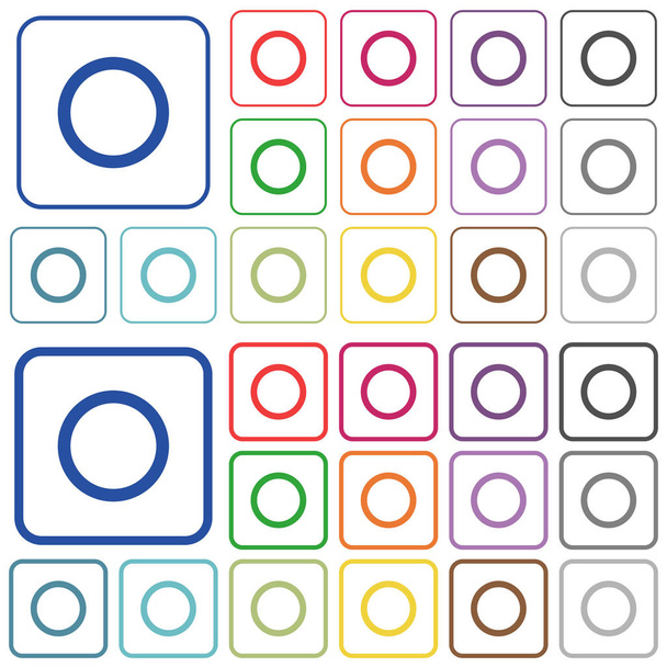 Adathordozó-rekordjának vázolt lapos színes ikonok - Vektor, kép