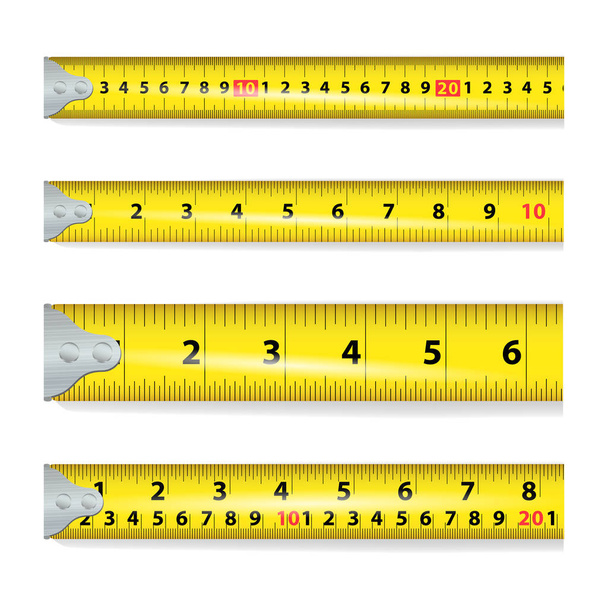 Yellow Measure Tape On White Background Vector - Vector, Image