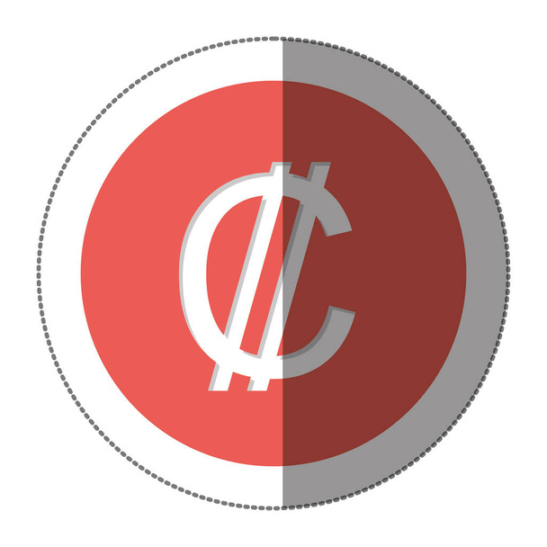 Εικόνα με το σύμβολο νομίσματος του παχέος εντέρου - Διάνυσμα, εικόνα