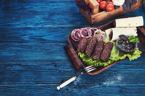 Grilled lula kebab - Foto, imagen