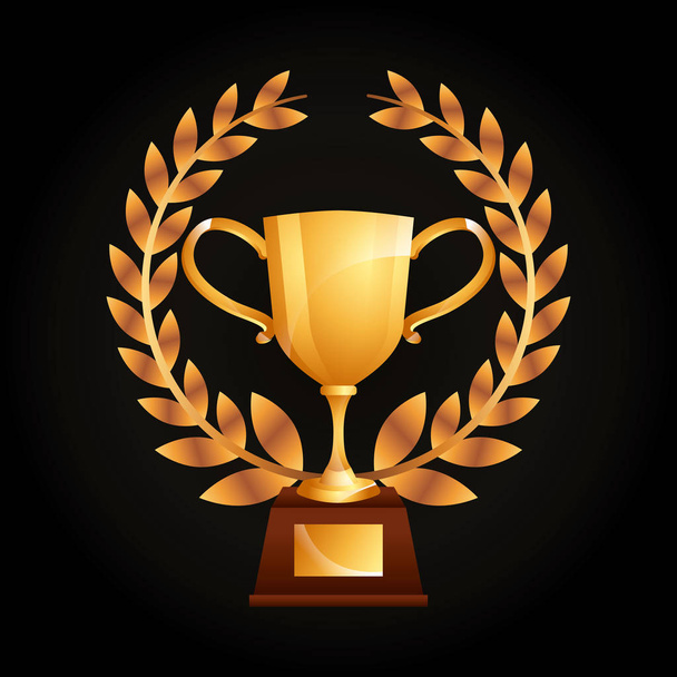 golden trophy icon - Vector, Image