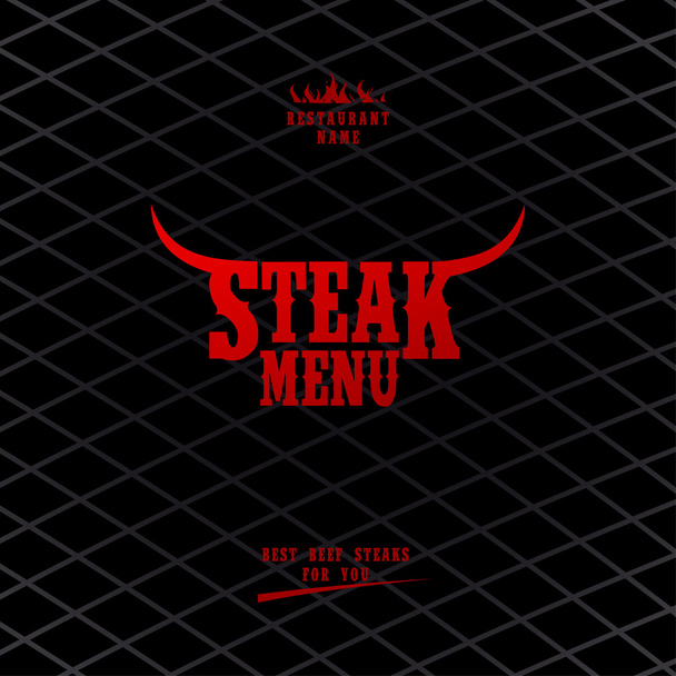 Steak menu. - Vector, imagen