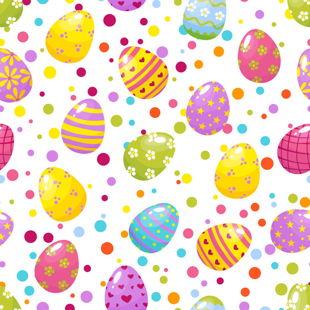 Seamless pattern with easter eggs - Vector, Image