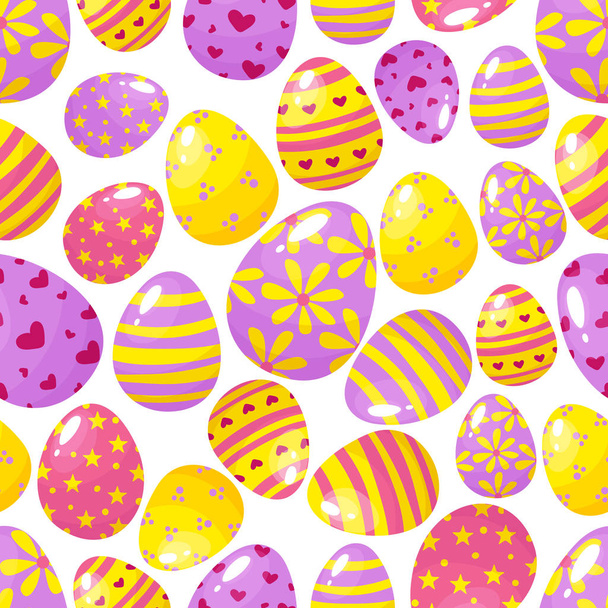 Seamless pattern with easter eggs - Vector, Imagen