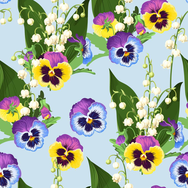 Seamless spring flowers - Vektor, Bild