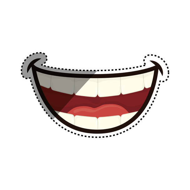 Mouth laughing cartoon - Vector, Image