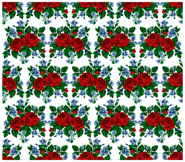 Seamless. Pattern. Color bouquet of flowers. - Vector, imagen