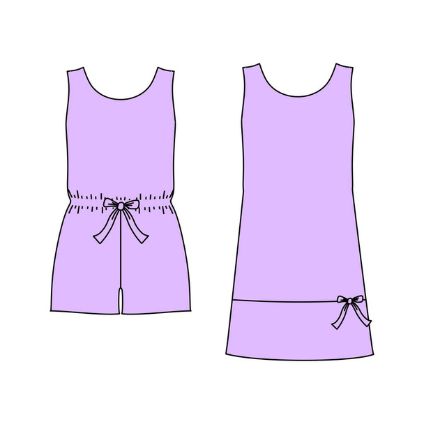 Women's homewear. pajamas jersey. shorts and top. clothes. - Vecteur, image