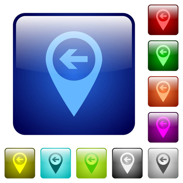 précédent cible GPS carte emplacement couleur boutons carrés
 - Vecteur, image