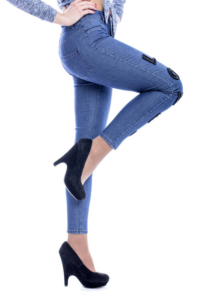 Female body part denim jeans - Фото, зображення
