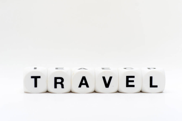 utazási kocka betűk - Fotó, kép