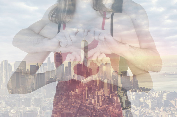 Double exposure of a couple, New York - Photo, Image