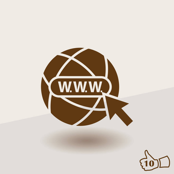 Σύμβολο του World wide web. Globe. Επίπεδος σχεδιασμός σετ. Σας ευχαριστούμε κορδέλα. Διάνυσμα - Διάνυσμα, εικόνα