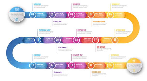 Infographics arrow timeline hystory template - Διάνυσμα, εικόνα