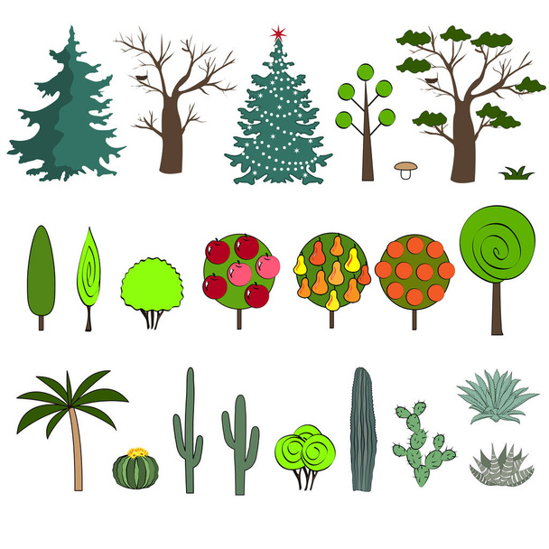 Vector illustration of different kind of tree - Vector, Image