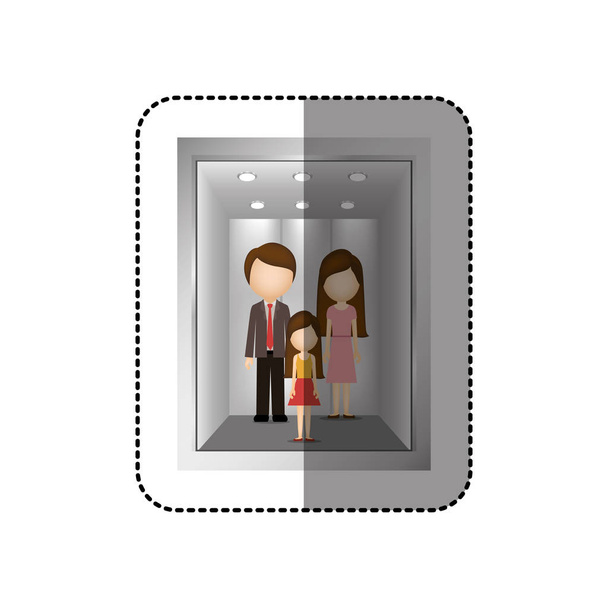 ascensor con personas dentro del icono
 - Vector, imagen