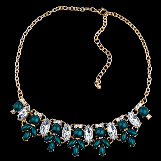 goldene Halskette mit Diamanten - Foto, Bild