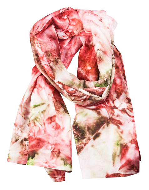 wrapped silk scarf with abstract red pattern - Photo, Image