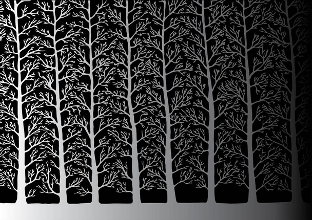 Vektor. Stylizované strom, siluety stromů, bezešvá textura wi - Vektor, obrázek